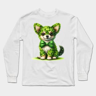 Clover Chihuahua Dog St Patricks Day Long Sleeve T-Shirt